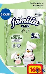 FAMİLİA NATURAL 3 KATLI KAĞIT HAVLU 16'LI FAMİLİA NATURAL 3 KATLI KAĞIT HAVLU 16'LI